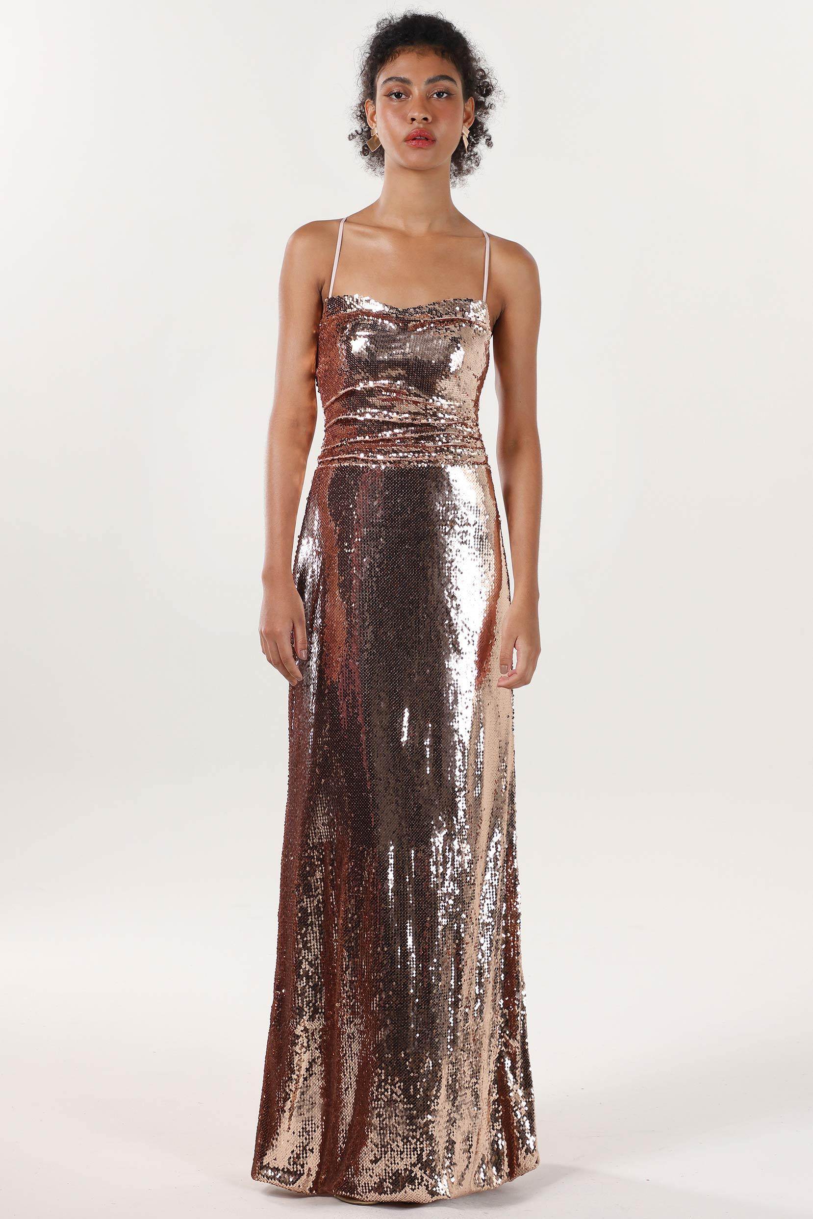 Sheath-Column Maxi Sequined Formal Dress CS0622 - COCOMELODY